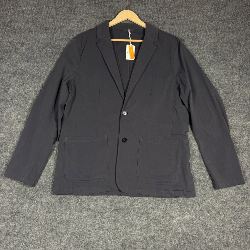 Marine Layer Breeze Blazer Unstructured India Ink Mens L Blue Cotton Nylon NWT